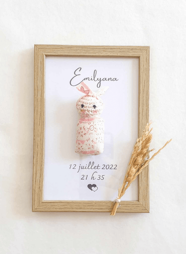 Cadre naissance Poupée à personnaliser